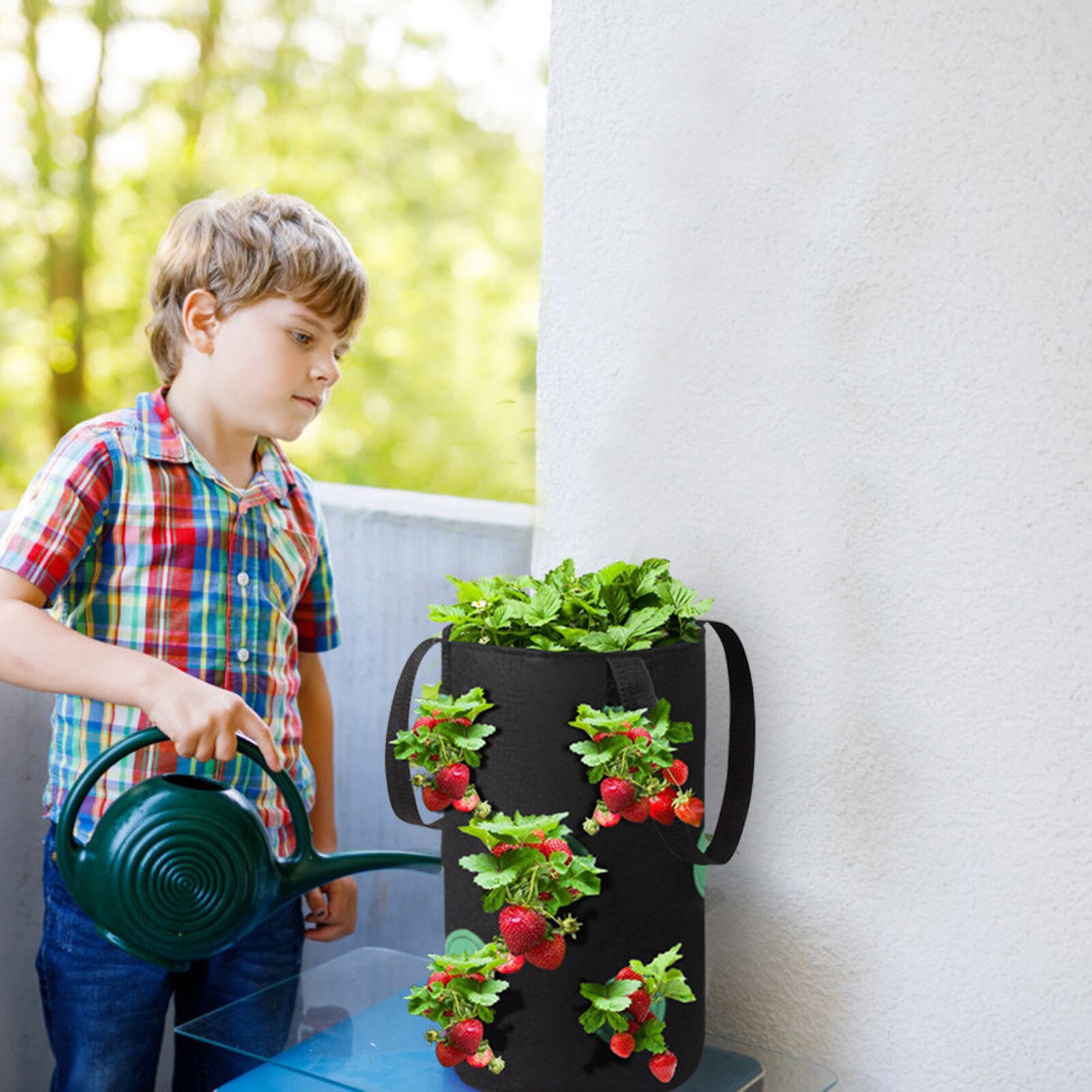 Plant Hanging Baskets Hanging Strawberry Planting Feltcloth Planting Container Bag Thicken Garden Pot Gardening Supplies