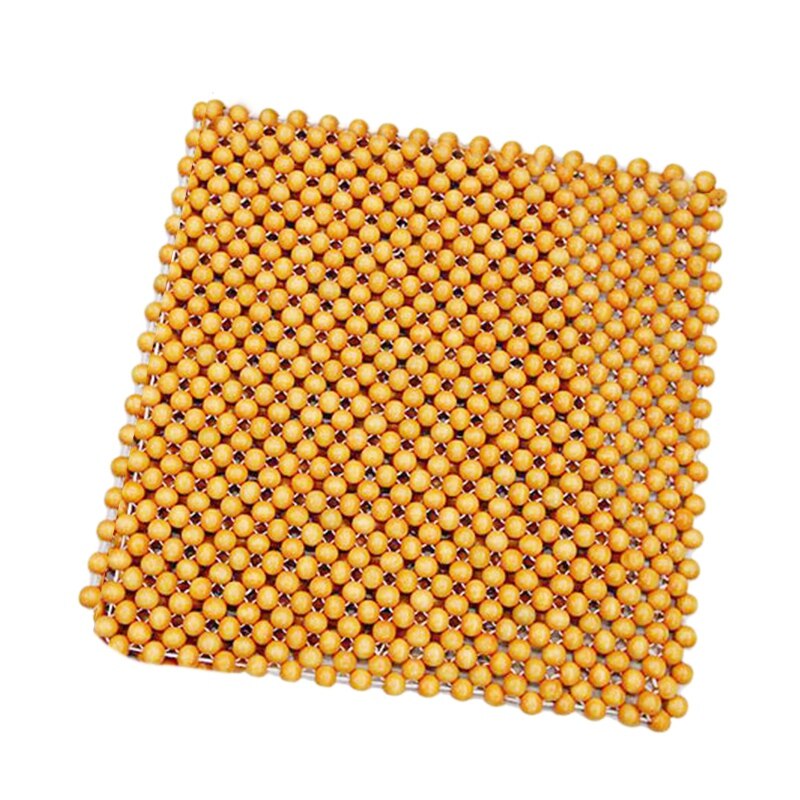 Houten Kraal Auto Zitkussen Houten Kralen Stoel Art Massage Kussen Auto Zitkussen Autostoel Cover Bead Pad Beige