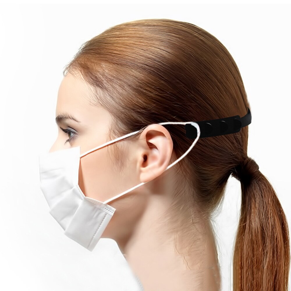 Lot de 10 crochets d'oreille universels pour masque facial, sangle d'oreille réglable, boucle de fixation pour masque, évite les maux d'oreille, rallonge