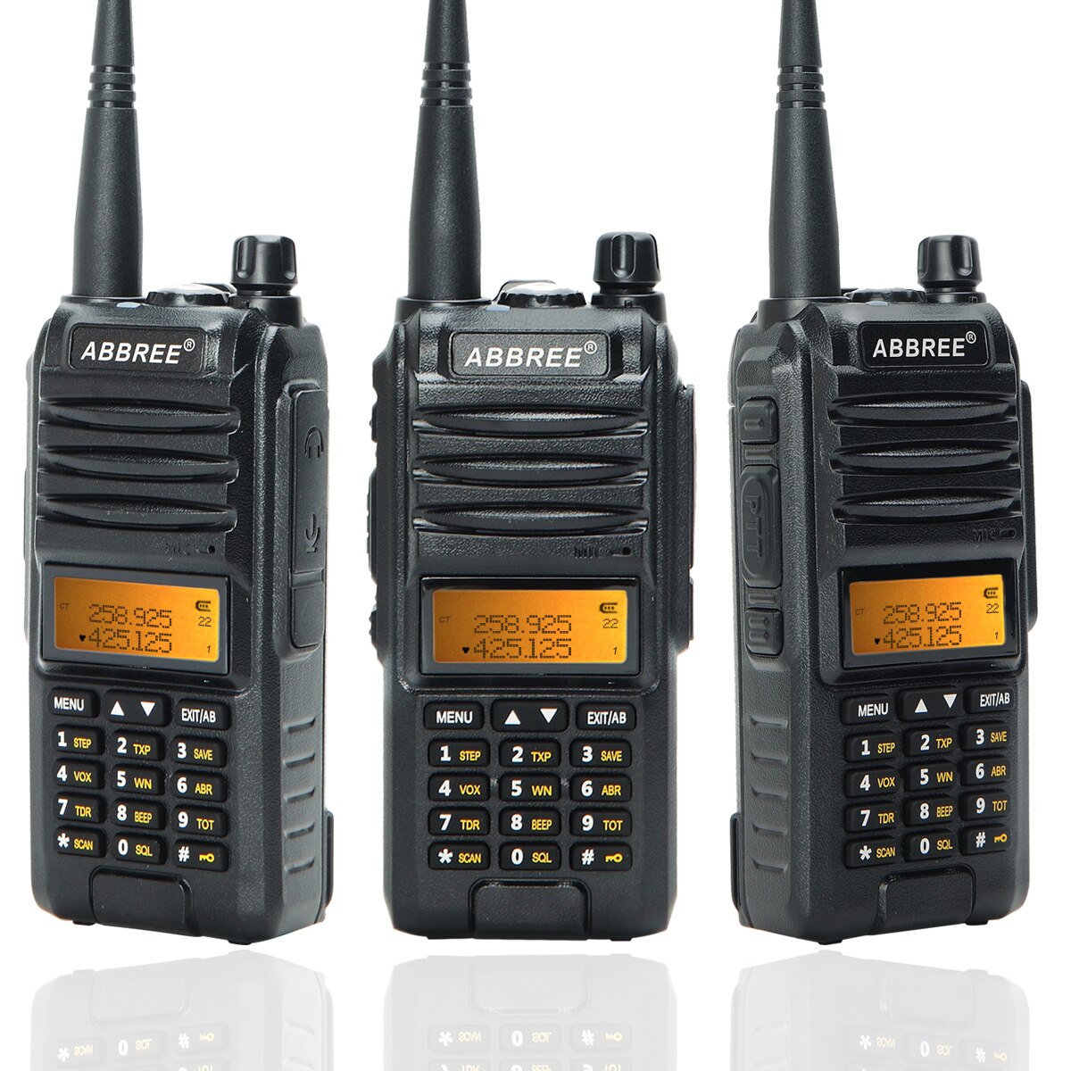 Abbree AR-F3 8w Tri-Band Walkie Talkie 220-260MHz Amateur Ham handheld Tragbare radio Comunicador Sender transceiver Wandern