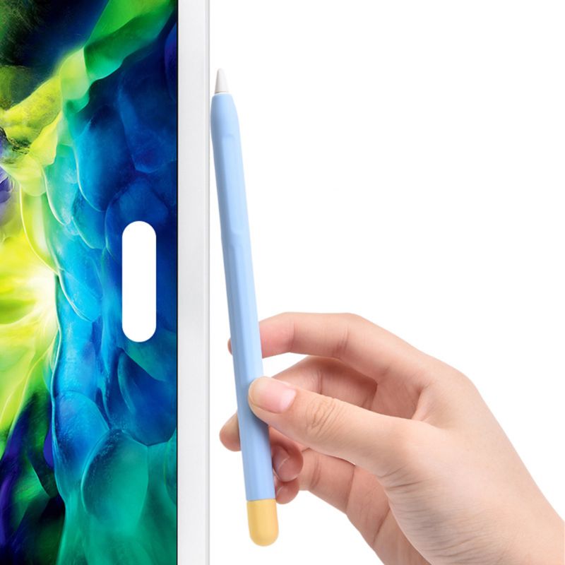 Capa de segurança protetora para apple pencil 2 anti-choque anti-perdido slicone capa de manga para ipad tablet touch pencil 2 kits