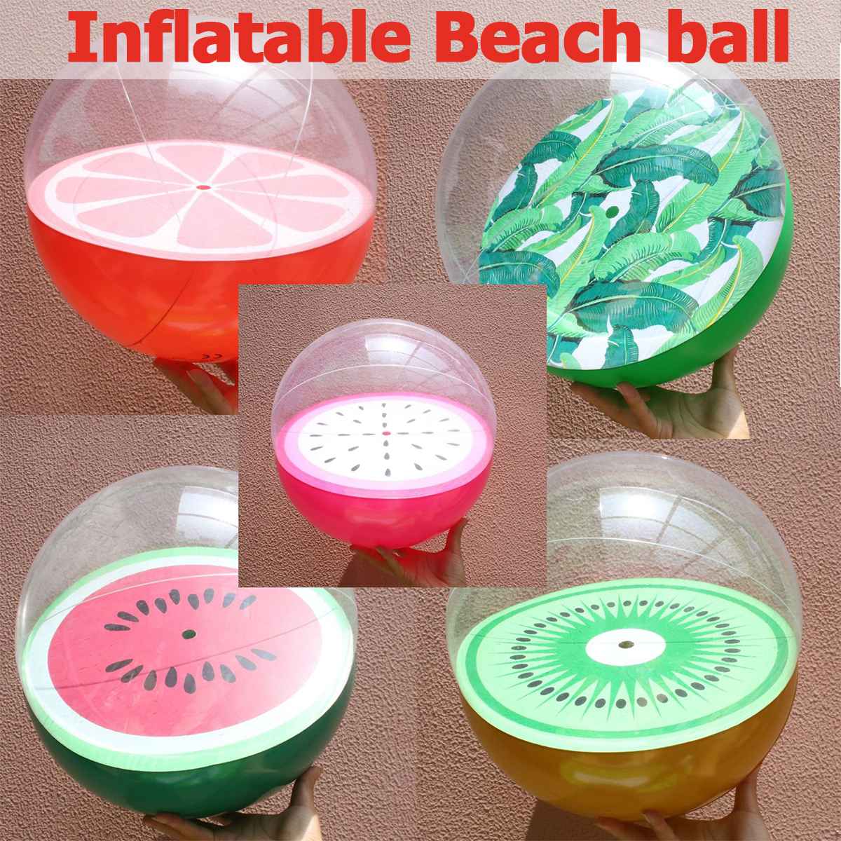 3d frugter pvc oppustelig badebold flerfarvet børn badelegetøj bold barn sommer strand bruser svømme legetøj værktøj tilbehør