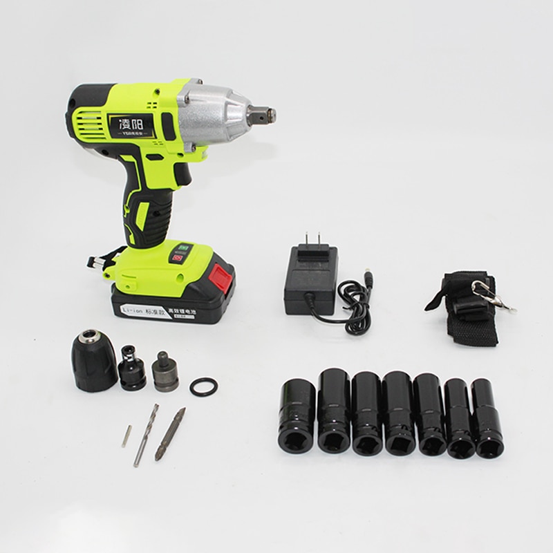 High torque brushless electric wrench lithium battery charging wrench impact car foot woodworking wrench