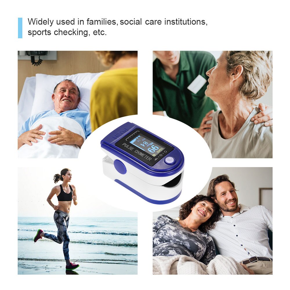 Portable Pulse Oximeter TFT LCD Display Finger Oximetry Blue SPO2 Oxygen Measurement Blood Pressure Heart Rate Monitor