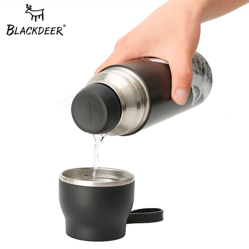 Blackdeer Buitensporten Fles Thermos Beker Met Handvat Dubbele Laag 316 Roestvrij Seel Pixel Dier 3D Thee Water Thermoskan