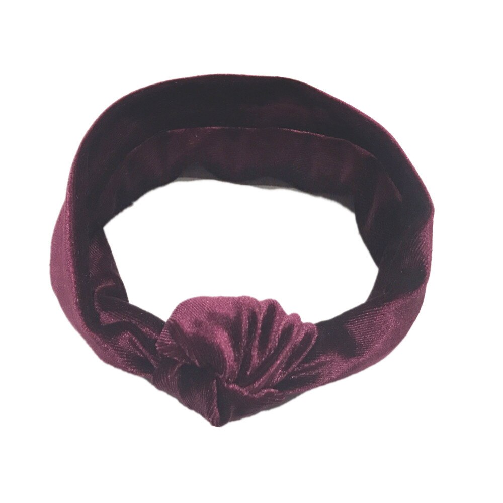 Baby strik hoofdband fluwelen kinderen meisjes haarbanden tulband voor meisjes hoofdbanden zomer bandeau bebé accessoires  b0068: B0068 bordeauxrood