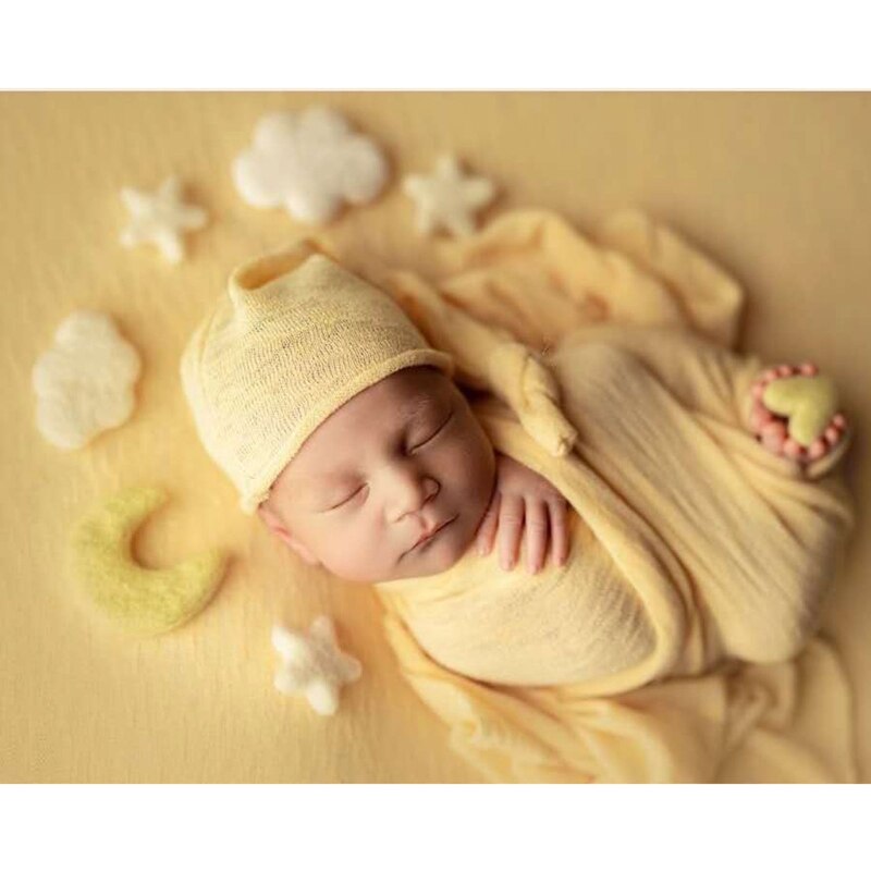 Baby newborn fotografie rekwisieten wolvilt mini maan sterren baby fotoshoot decoraties accessoires