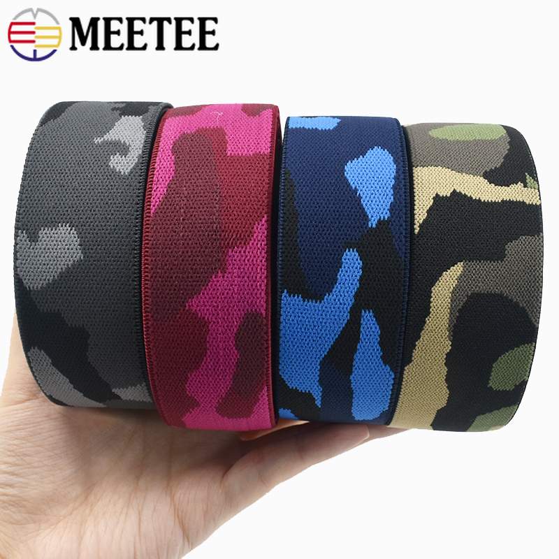 2-10 Metri 38mm Fasce Elastiche per Cintura Pantaloni stirata Tessitura di Gomma Nastri Elasticità Nastro Indumento Accessori per Cucire FAI DA TE