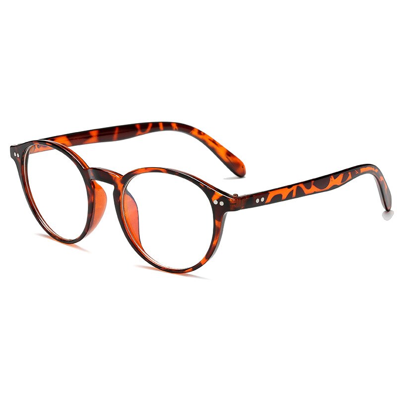 Vintage Retro Round Eye Glasses Frame Women Men Optical Spectacles Frames Eyewear Myopia Glasses Frame Hipsters Style: Leopard Print