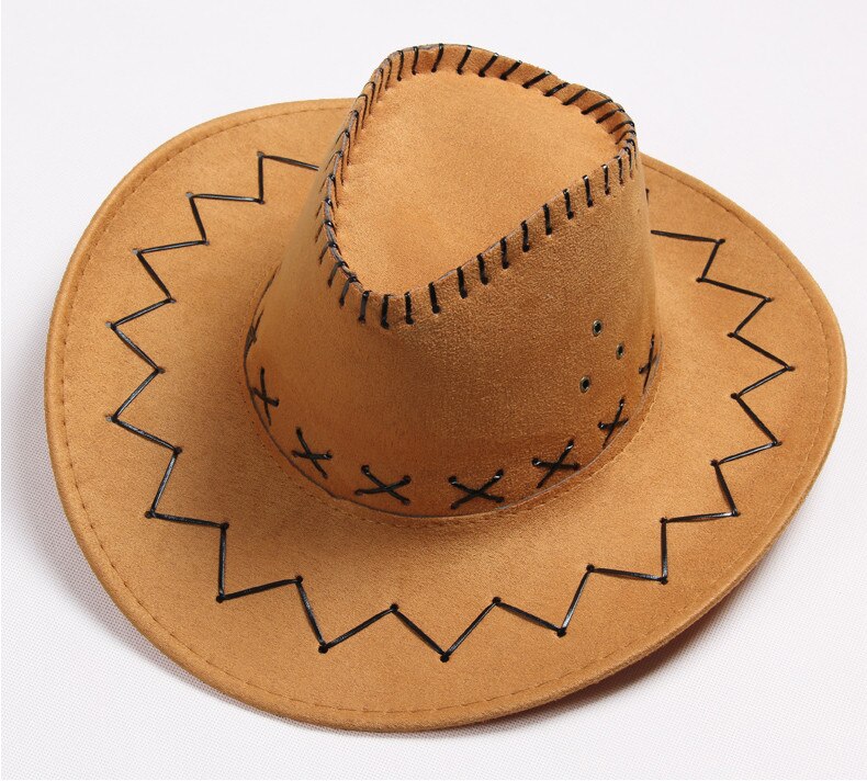 Wide Brim Faux Leather cowboy hats men women western Hollywood Style Party Costume travel cowboy hat AW7587