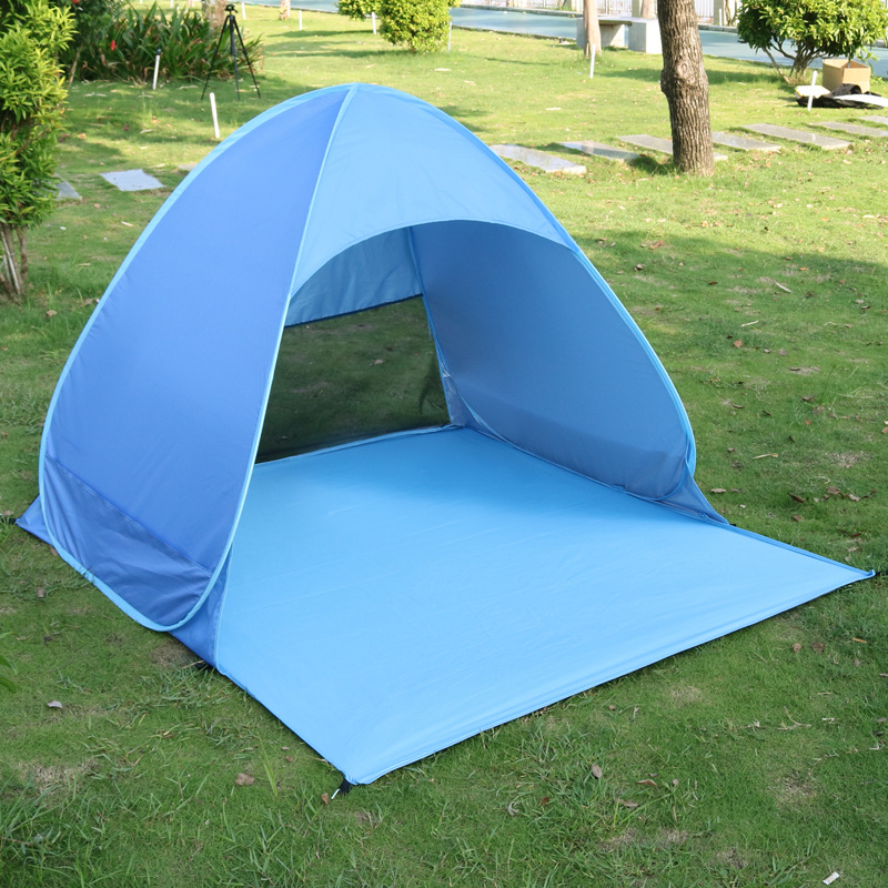 draussen-Campingzelt, automatisch schnell zu öffnendes faltbares Strandzelt, Sonnenschutz, Sonnenschutz und regensicheres Zelt, praktisch schön