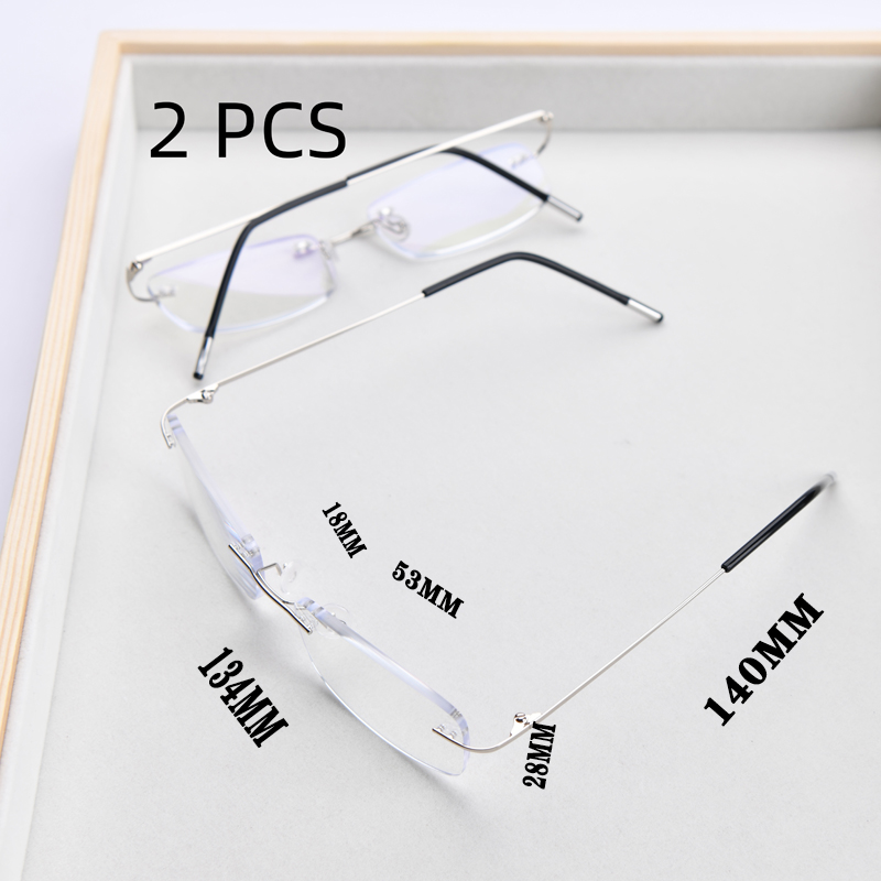 2 Stuks Pak Flexibele Ultralight Randloze Geheugen Leesbril Voor Mannen Vrouwen Anti Blauw Licht Verziend Brillen + 1.0 ~ + 3.5