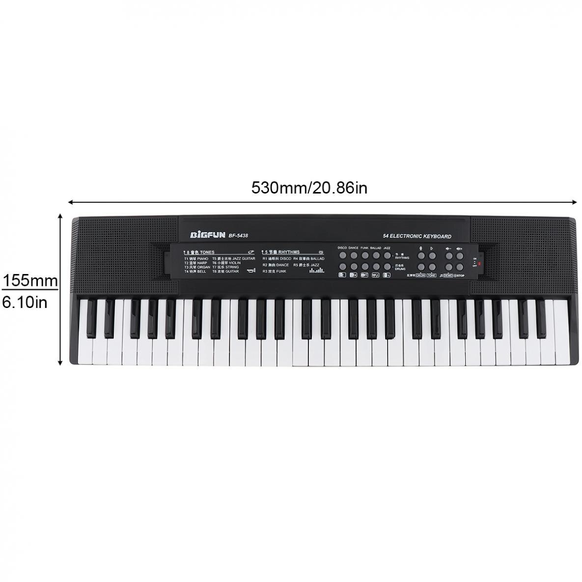54 Keys Electronic Keyboard Piano Digital Music Key Board with Microphone Children Musical Enlightenments