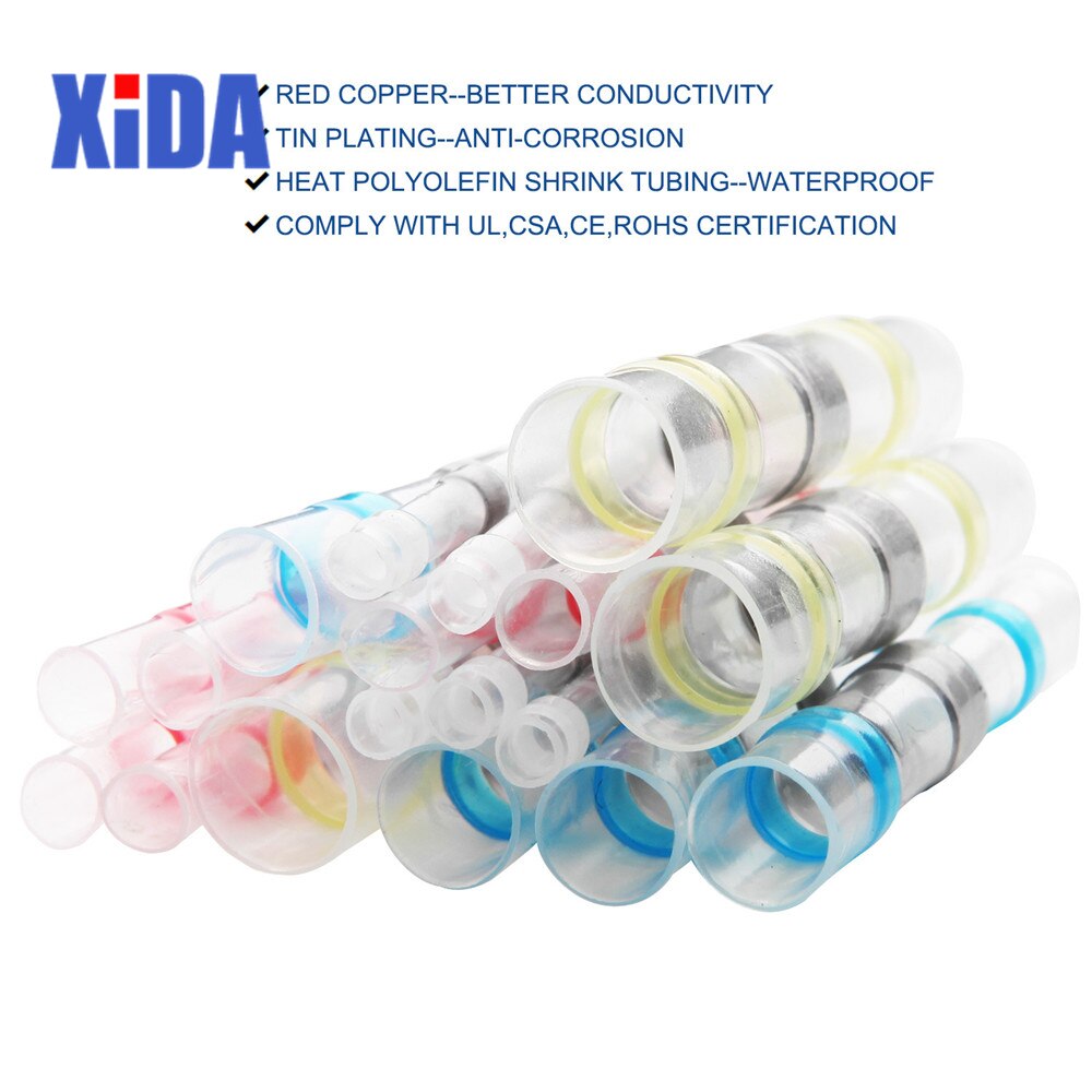 100/50Pcs waterproof seal heat shrink solder wire connector shrinkage Solder Sleeve Heat Shrink Tube kit Wire Splice Connector