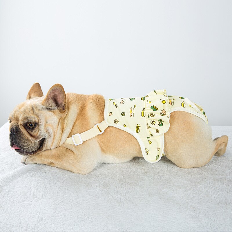 Pantalon physiologique lavable pour chien, couches pour femme, carlin, bouledogue français, culotte menstruelle, bretelles, sous-vêtements sanitaires pour animaux de compagnie