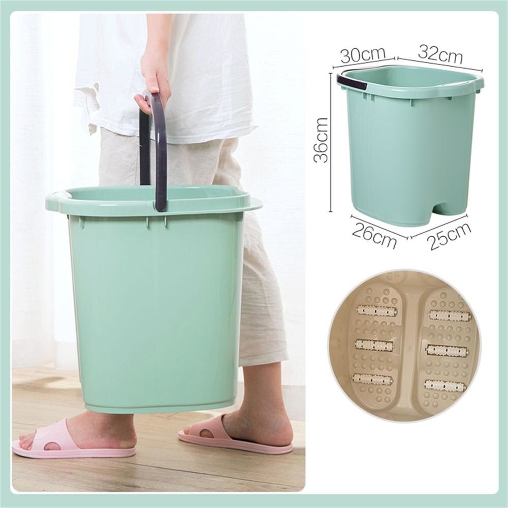 Super Large Plastic Bucket Foot Bath Bucket Bathroom Foot Tub Wash Basin Laundry Buckets Portable Water Container Pail: Green