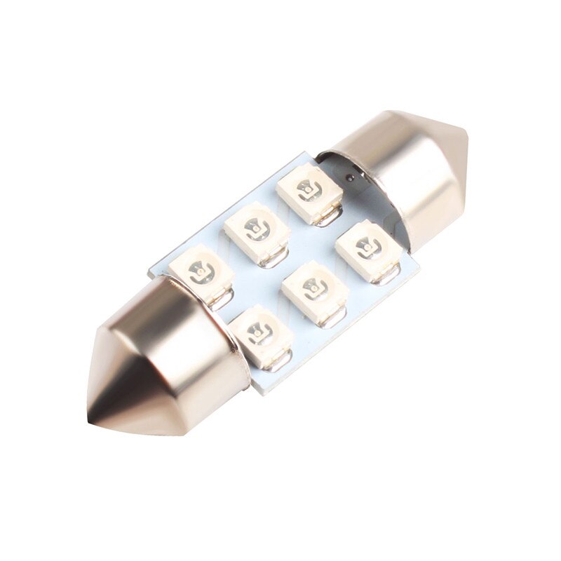 31mm led festoon kuppellys 3021 6428 de3021 led automatisk lesesporpære 6 smd 3528 12v dc-lampe blått lys supersterkt holdbart