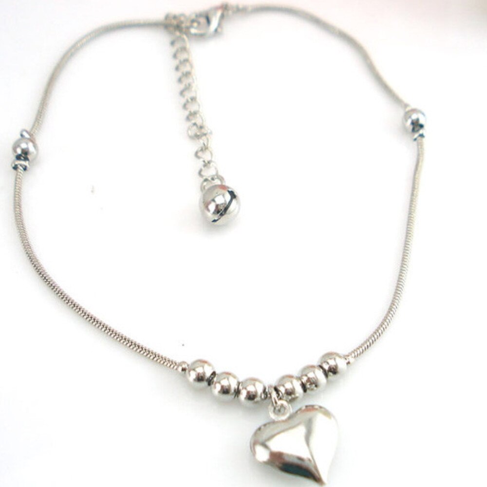 Tobillera con forma de corazón para mujer, pulsera para tobillo, joyería para pies, cadena a0319