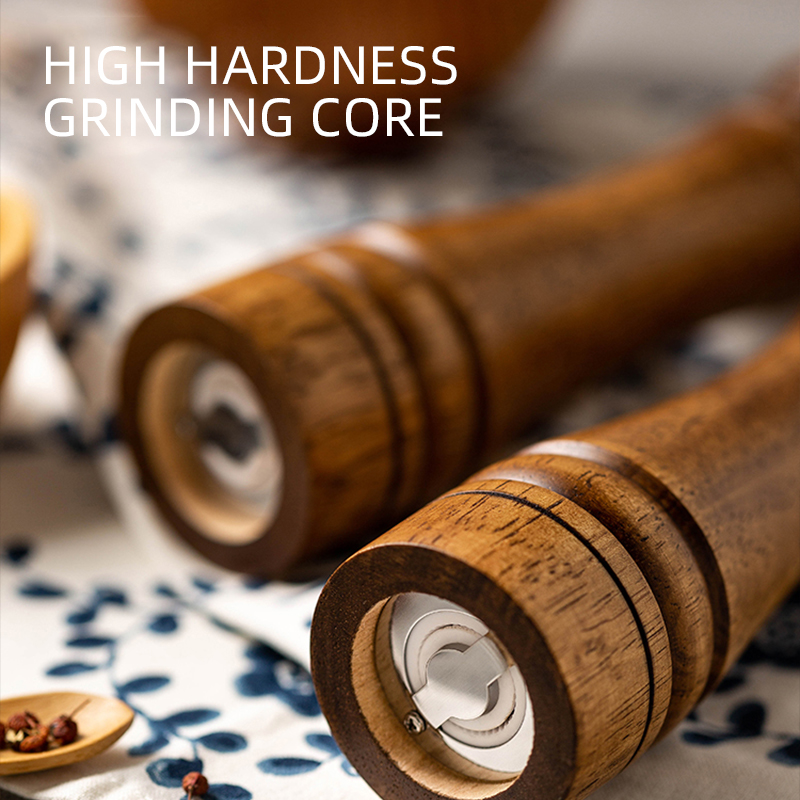 Klassische Eiche Holz Pfeffer Gewürzmühle Mühle Set Handheld Gewürz Einstellbare Mühlen Mühle Keramik Schleifen Core Werkzeuge Set