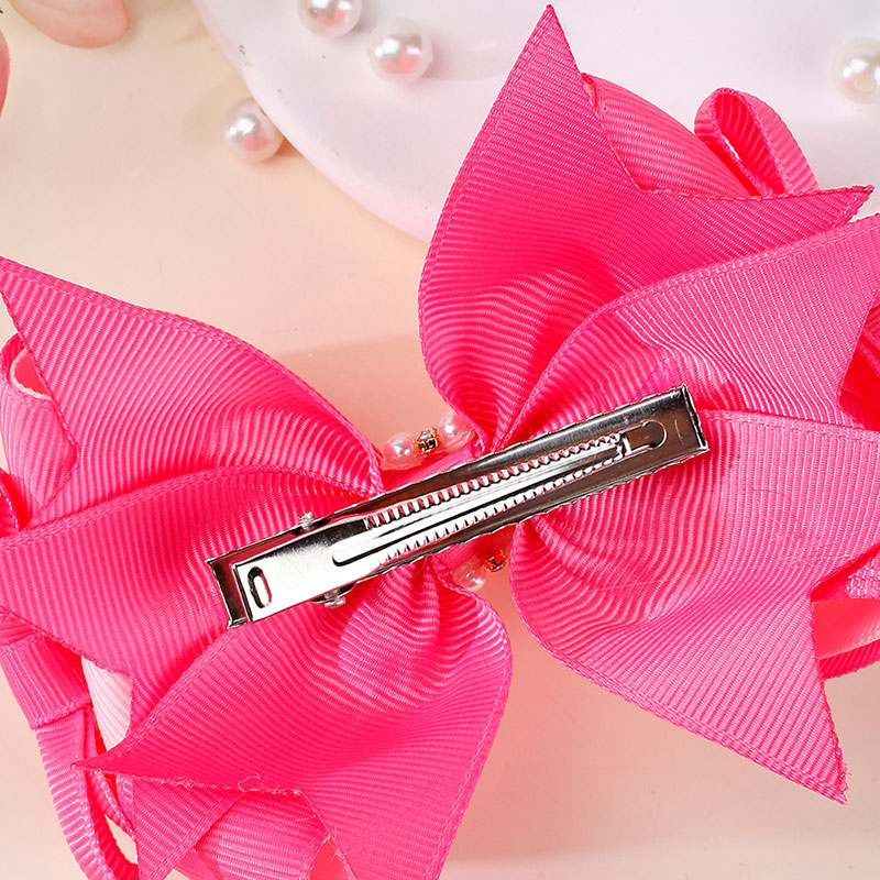 Pinzas para el pelo de perlas para niñas, horquillas con diamantes de imitación, cinta Rosa dulce, herramientas de peinado para el cabello para niños, diademas para niños