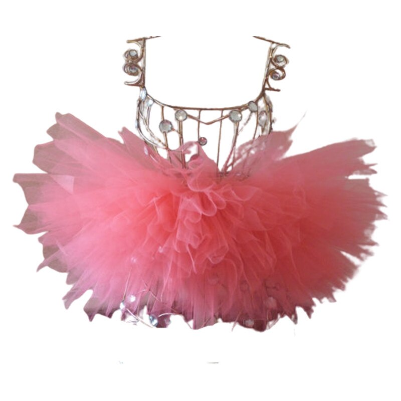 Tutu jupe corail rouge bébé moelleux Tutu anniversaire Costume tenue de fête enfant en bas âge filles danse Ballet jupe enfants vêtements