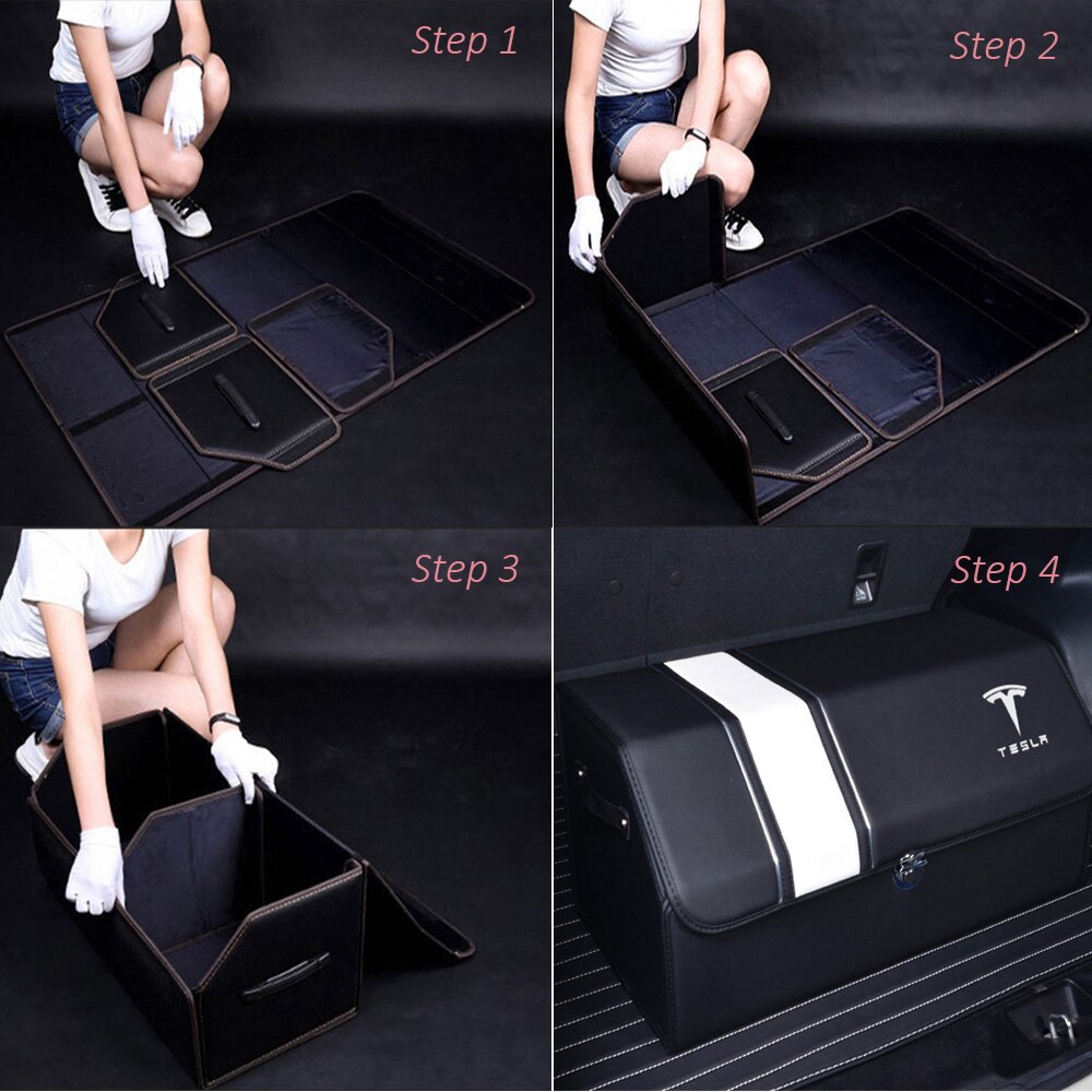 Car folding trunk storage box car rear box finishing storage box large storage box bag for Tesla Medol 3 Medol S Medol X style