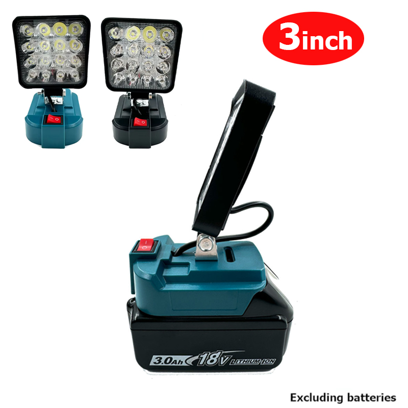 Lampe de travail LED lampe de poche 3 pouces pour Makita 18V Li-ion batterie Portable lampe d'inondation de secours lampe de Camping HongSong FoGo Lomvum
