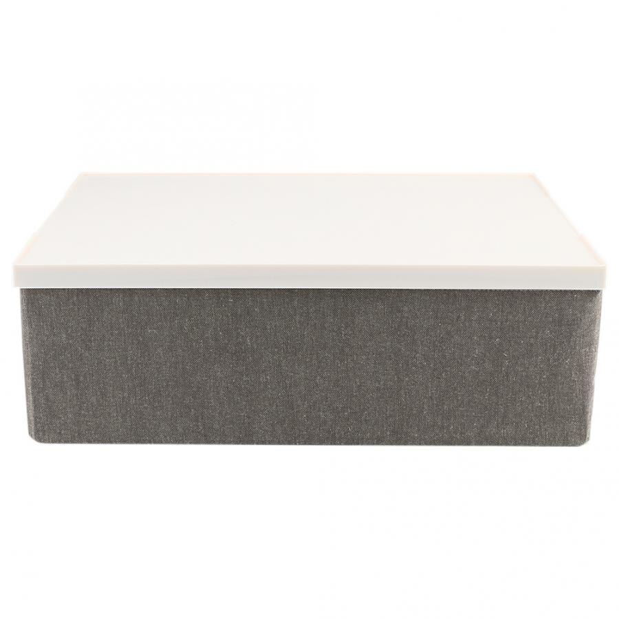 33*23*11cm foldbar opbevaringsboks polyester tøjkasse med låg familie skab opbevaringsboks seng under opdelte kurvebeholdere: Mørk khaki