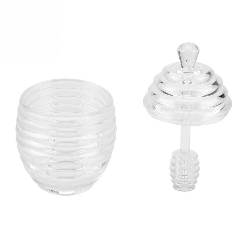 265ml Transparent Beehive-shaped Honey Jar with Dripper Stick for Storing and Dispensing Honey Honey jar 123