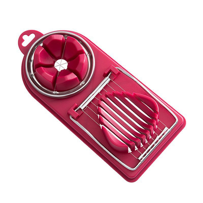 Cortador de huevos multifuncional, rebanador de huevos de acero inoxidable, cortador seccionador, molde en forma de flor, cortador de carne para almuerzo, utensilios de cocina: Gris claro