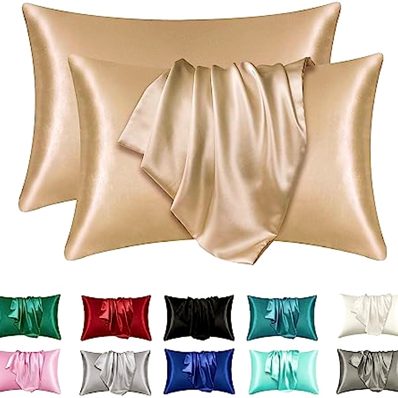 2 stücke Satin- Seide Kissen bezug für Haar und Haut, Korallen Kissen bezüge Standard größe Satz von Super weichen Kissen bezug