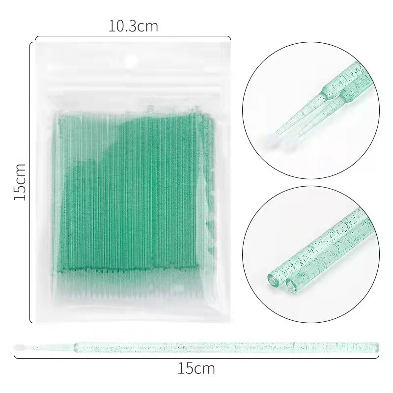 Nuovo 100/5 pz/borsa monouso MicroBrush ciglia estensione ciglia individuali rimozione tampone Micro spazzola per strumenti di estensione ciglia: 100PCS-GR