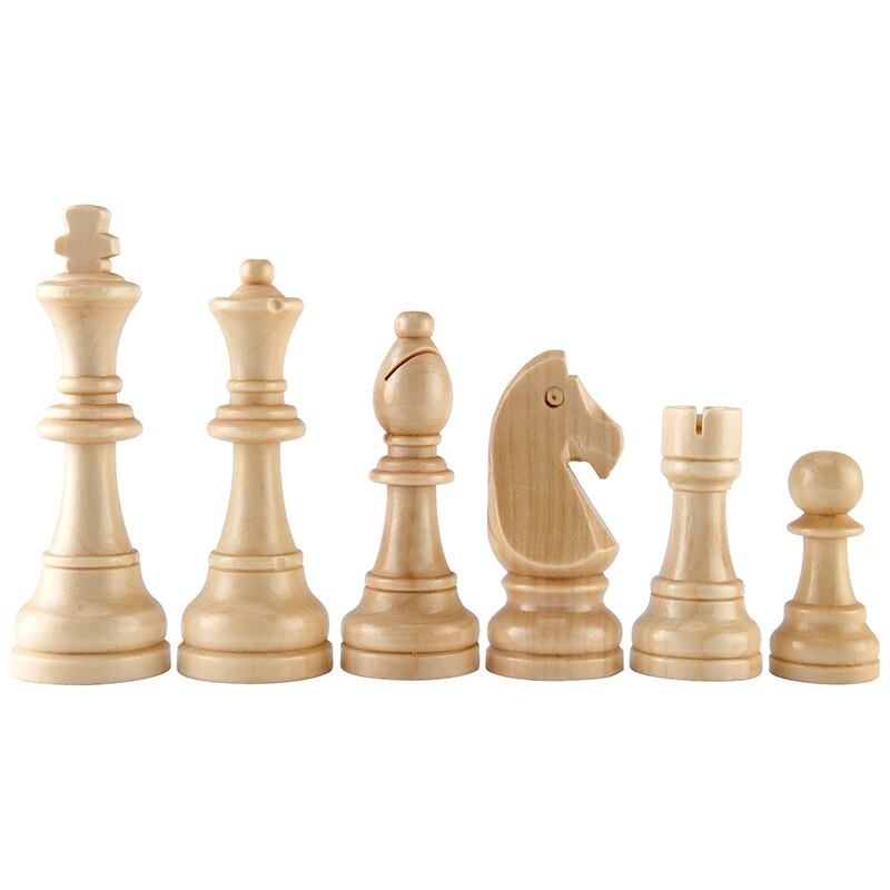 Wooden International Chess Game Set Wood Pieces Without Chessboard Interactive Toy Entertainment Chess Game