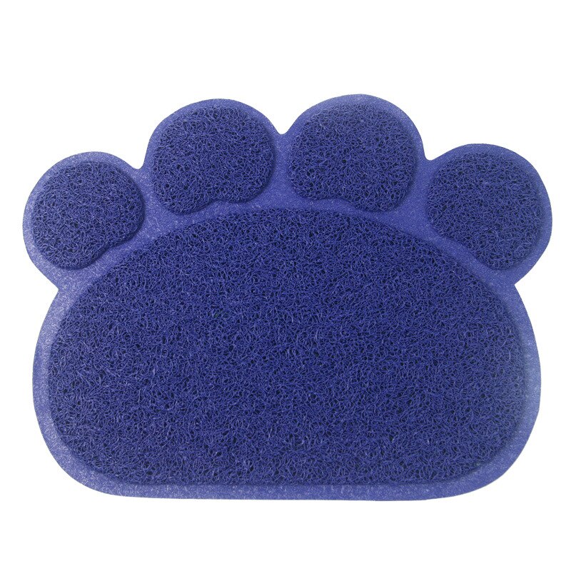 FML Pet Cat Litter Mat Paw Print Dog Cat Toilet for Cats Pet Accessories Kitty Dish Feeding Bowl Easy Cleaning Sleeping Pad: navy blue