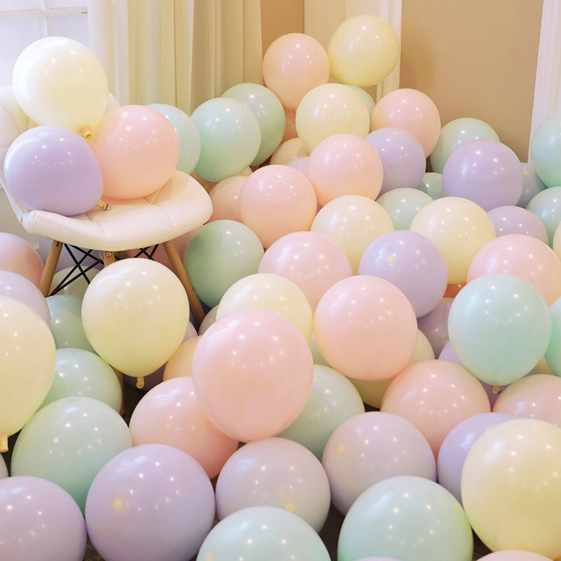 100Pcs 12Inch Multicolor Pastel Candy Ballonnen Bruiloft Ballonnen Ronde Macaron Ballon Boog Decoratie Birthdayparty Ballonnen