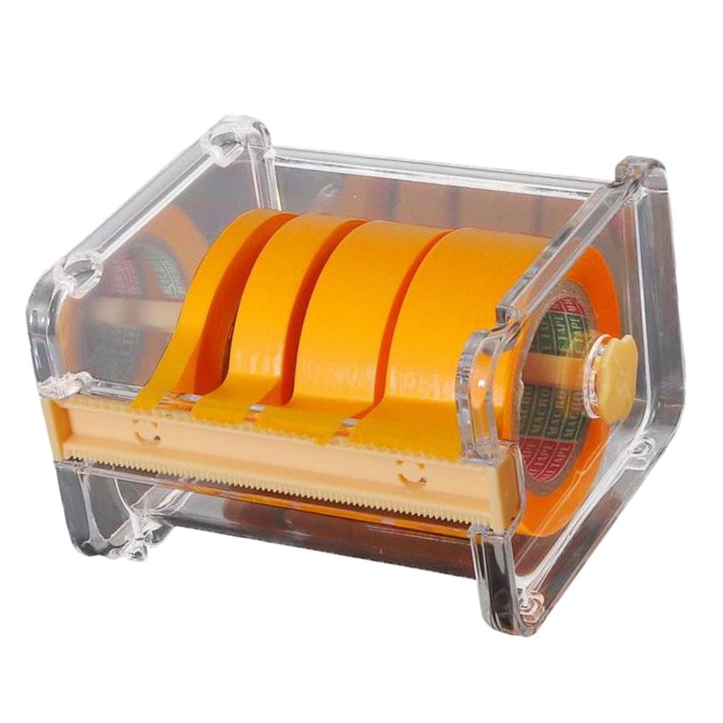Bærbar håndværksmalerimodel, der maskerer selvklæbende tape dispenser opbevaringsboksskærer med 4 malebånd: Tape cutter maskine