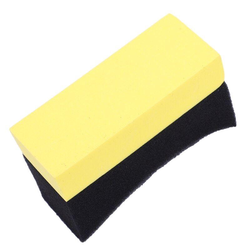5x automobile voiture roue rondelle pneu pansement applicateur incurvé mousse éponge tampon noir + jaune