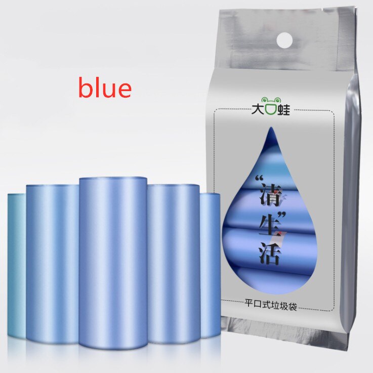 5 Rolls/pack Kitchen Garbage Bags Material Rubbish Dispense Storage Multicolor Disposable Continuous Roll Thicken Household: Blue