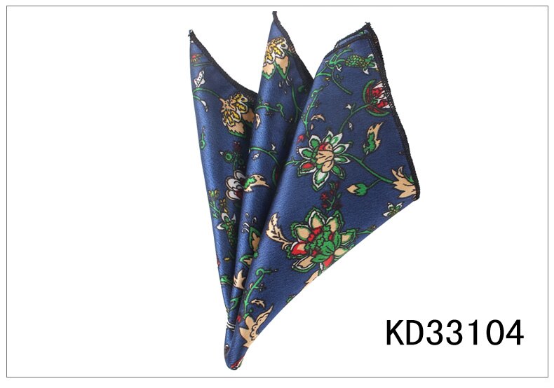 Pochette carrée de fleurs pour hommes femmes | Costume de mouchoirs en mousseline de soie imprimés Hanky pour hommes mouchoirs carrés serviettes foulards pour dames: KD33104