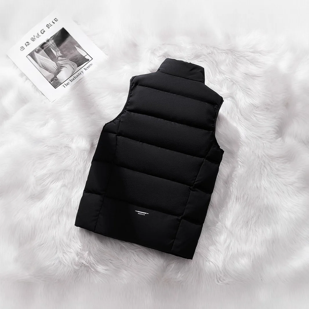 Chaleco de plumón de pato blanco grueso Unisex, chaqueta roja cálida con cuello levantado, chaleco de talla grande para hombres y mujeres, ropa informal de otoño e invierno