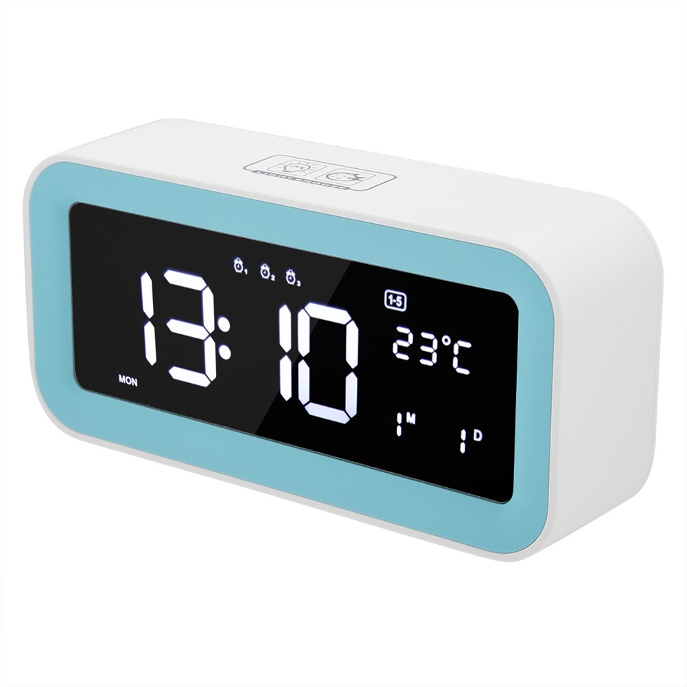 Digital LED Smart Dimmable LED Light Alarm Clock Temperature Display Desk Decor