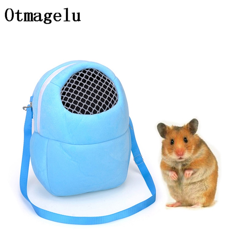 Bolsas de transporte pequeñas para mascotas, bolsa de viaje para hámster, hilo de red transpirable, bolso de hombro portátil para mascotas, estuche para animales pequeños, cuevas seguras