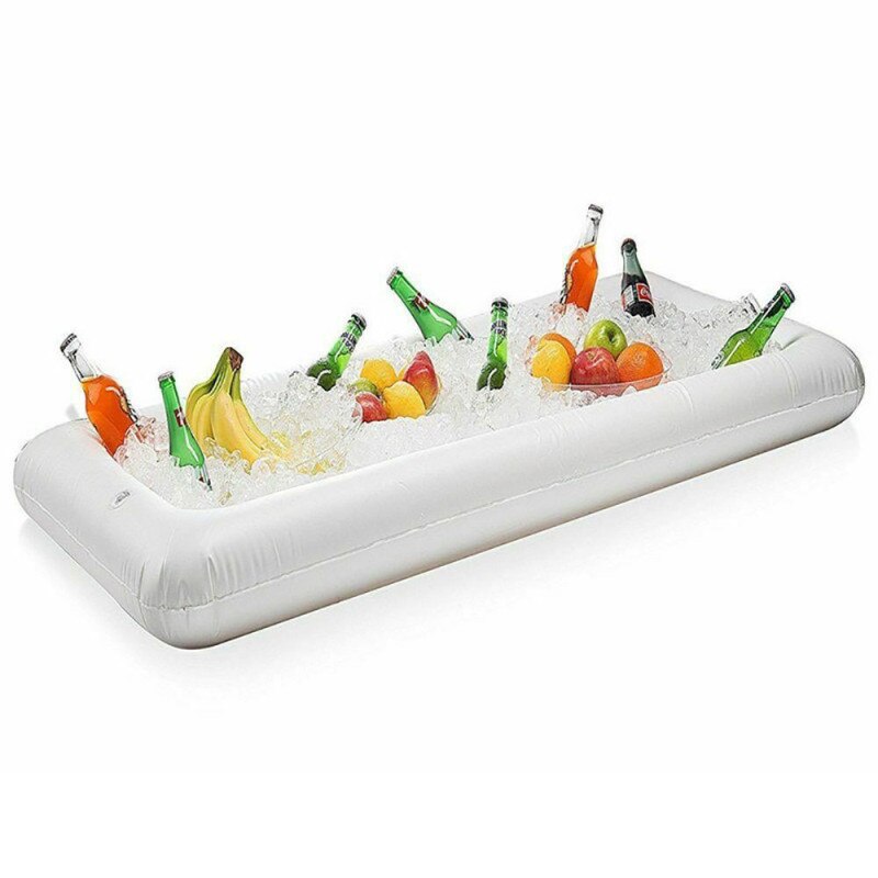 Zwembad Float Opblaasbare Bier Tafel Matras Ijs Emmer Serveren Salade Bar Lade Voedsel Bekerhouder Voor Zomer Water Party Air