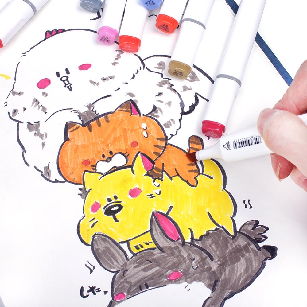 TOUCHNEW 60 couleurs marqueurs Manga dessin marqueurs stylo à base d'alcool croquis feutre-pointe double pinceau stylo