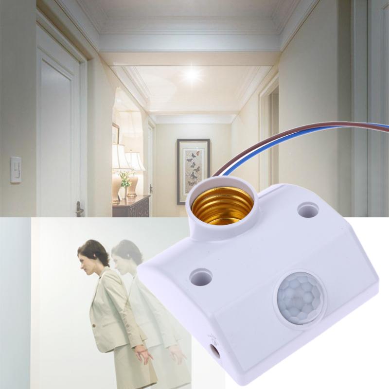 E27 AC220 Infrared Motion Sensor Light Switch Automatic Lamp Holder Intelligent Light Motion Sensing Switch W Screws