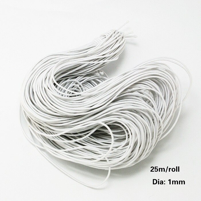 25Meter 1mm Embroidery Thread Floss Hand Cross Stitch Floss Sewing Tool Durable Polyester Thread Sewing Skeins Craft: White