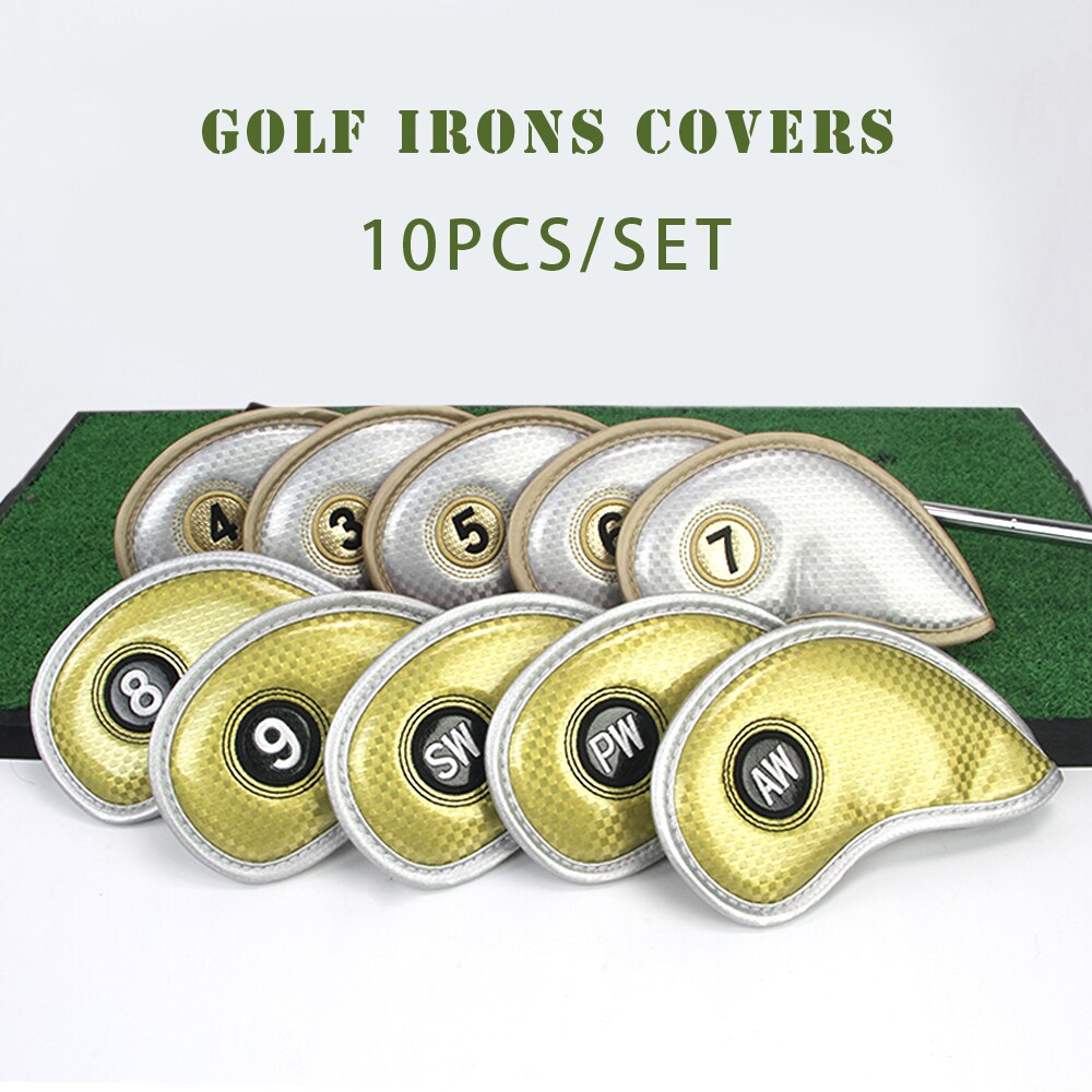 10Pcs/Set Golf Cover Iron Pole Head Covers Putter Protector Outdoor Sports Waterproof Universal Protection