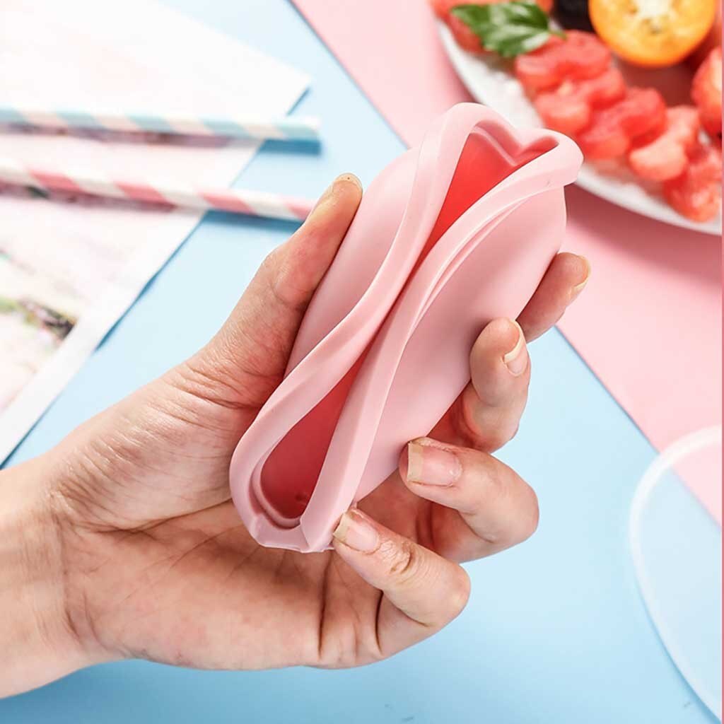 Summer Ice Tray Silicone Reusable Trays Heart Shaped Self-made Ice Cream Dessert Stick Mould Home Kitchen Cute Tools