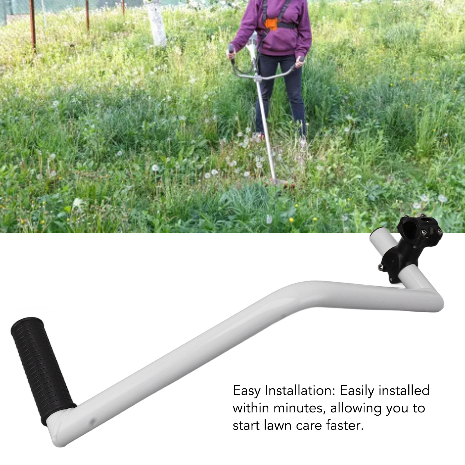 Håndtag i aluminiumslegering til trimmer, enkel installation, ergonomisk og komfortabelt trimmertilbehør til græsplæne