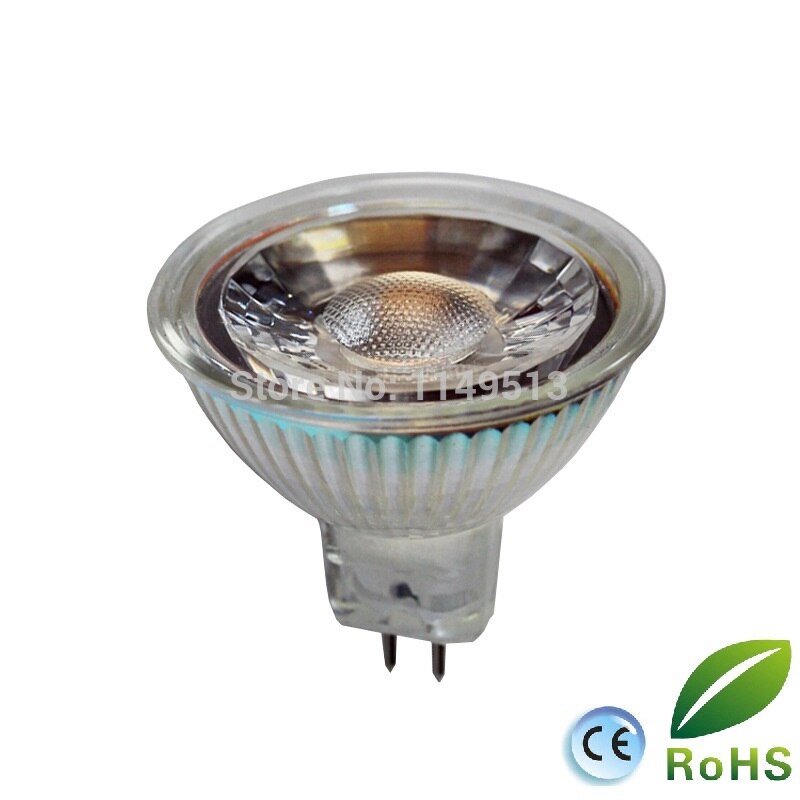 Glass body GU10 MR16 LED Spot light AC110V/220V 5w dimmable COB LED Spotlight bulb warm white cold white
